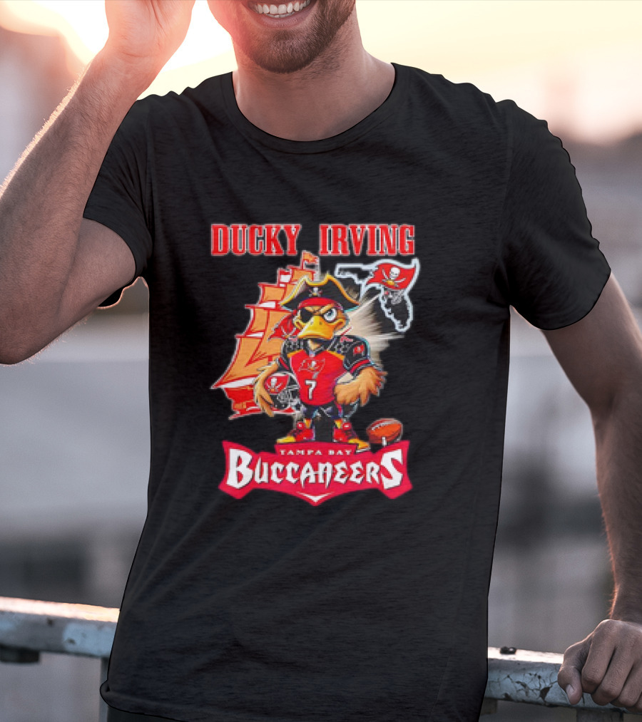 Ducky Irving Tampa Bay Buccaneers 7 Pirate Ship Football Character T-Shirt