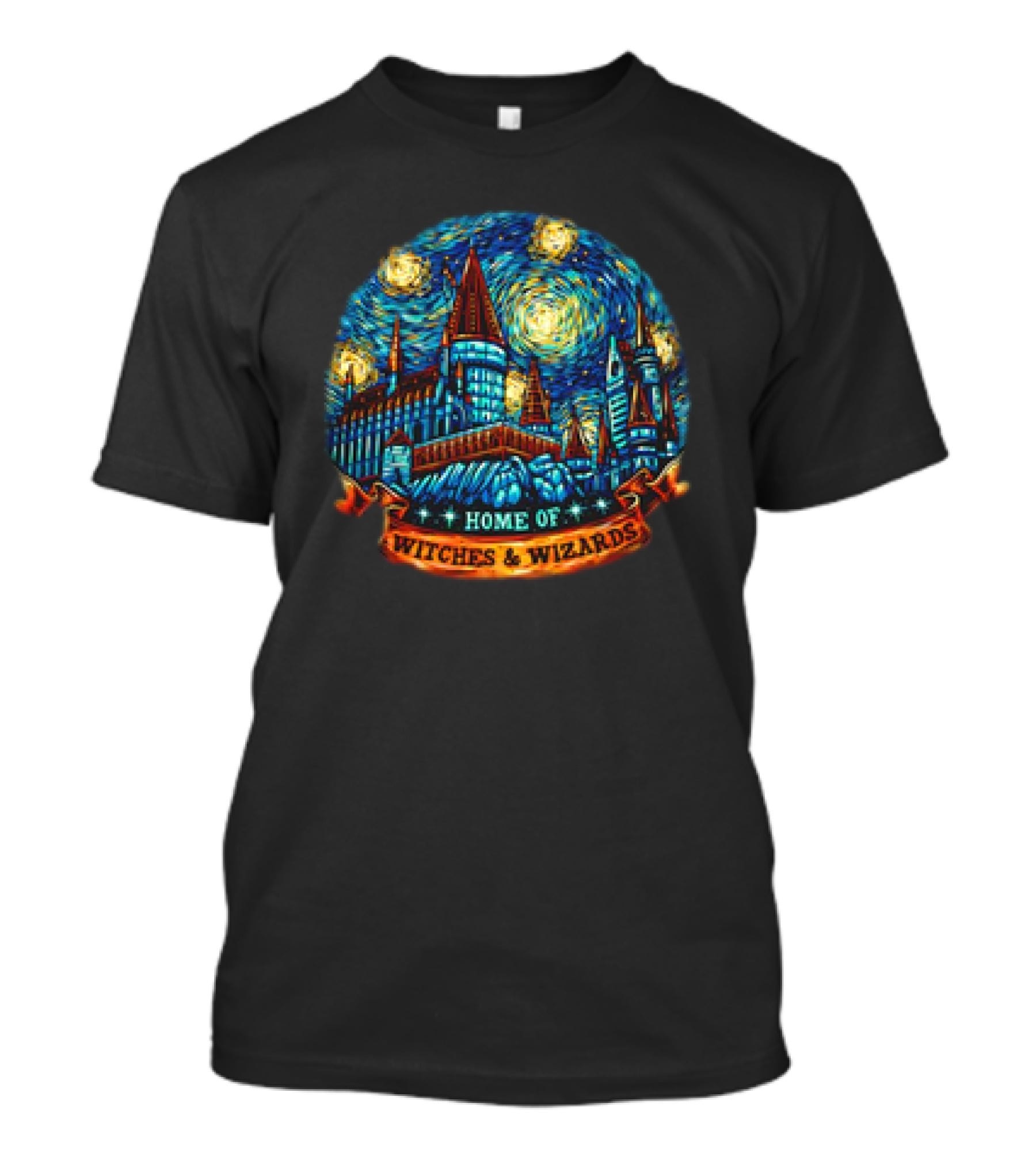 Hogwarts Home Of Witches And Wizards Starry Night T-Shirt