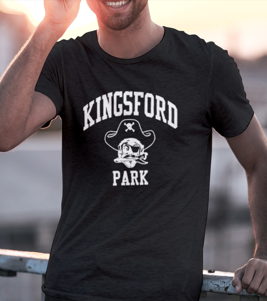 Kingsford Park Pirate Skull Logo With Crossbones T-Shirt