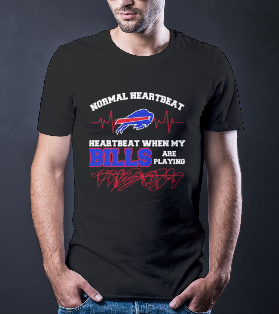 Buffalo Bills Heartbeat When My Bills Are Playing NFL Team Spirit T-Shirt