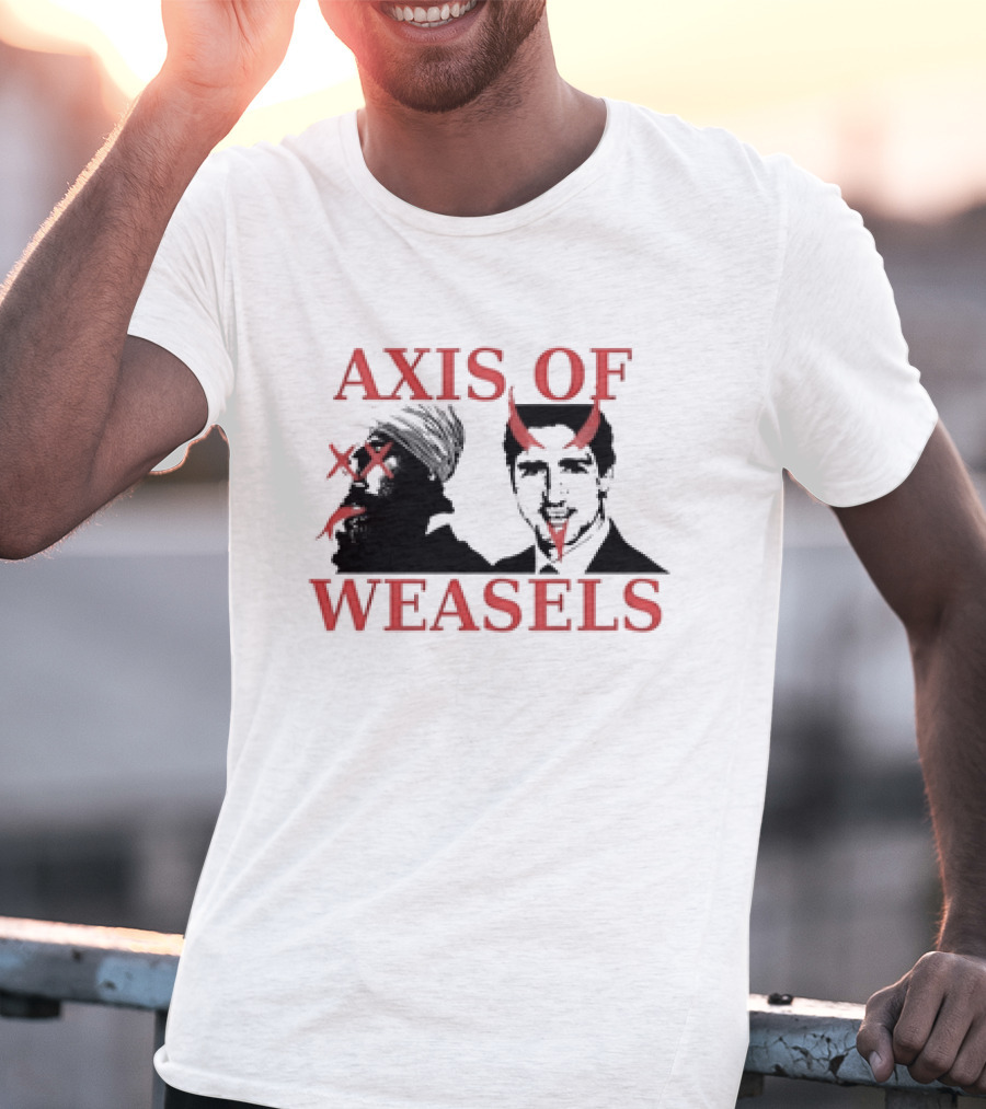 Axis Of Weasels Classic Political Satire Leaders With Devil Horns T-Shirt
