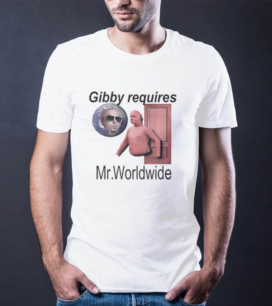 Gibby Requires Mr. Worldwide Door Meme T-Shirt