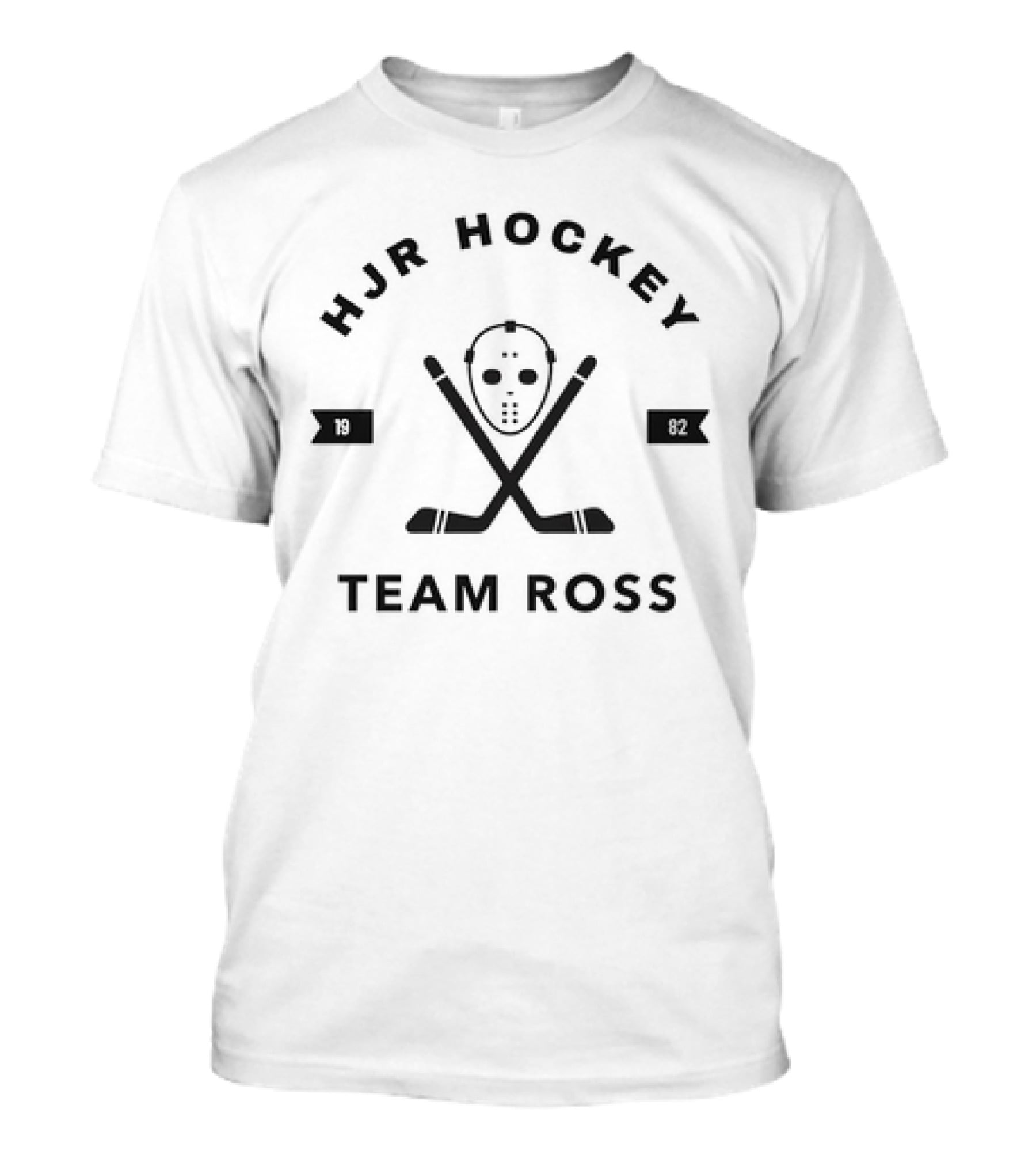 HJR Hockey Team Ross 1982 Mask And Sticks T-Shirt