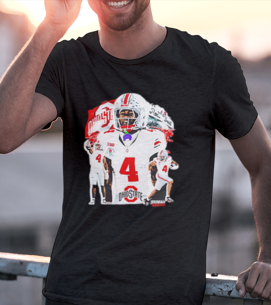 Ohio State Buckeyes Jeremiah Smith Football Player Number 4 960s Sports T-Shirt