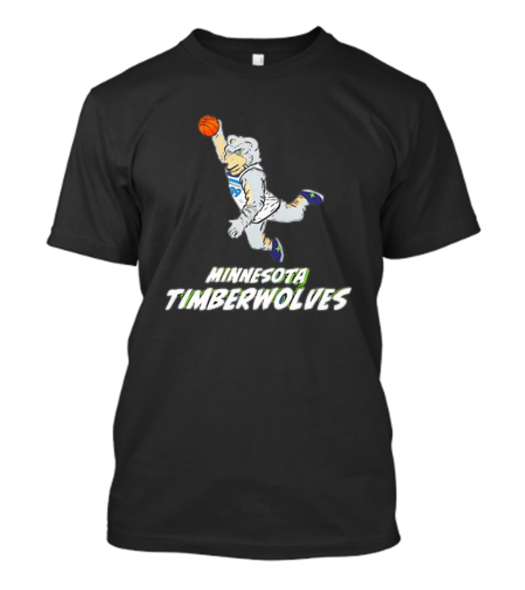 Minnesota Timberwolves Mascot Dunking Basketball T-Shirt