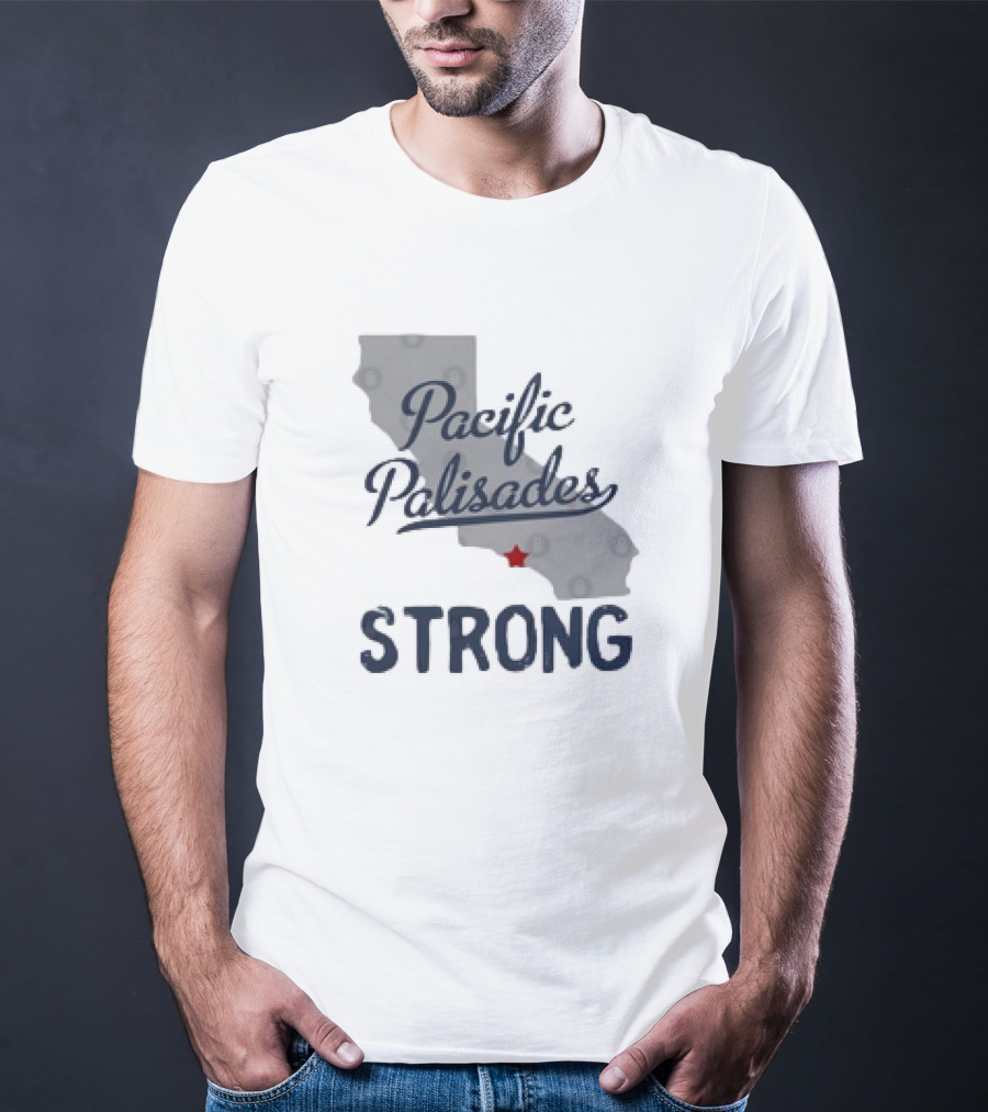 Pacific Palisades California Strong State Outline T-Shirt
