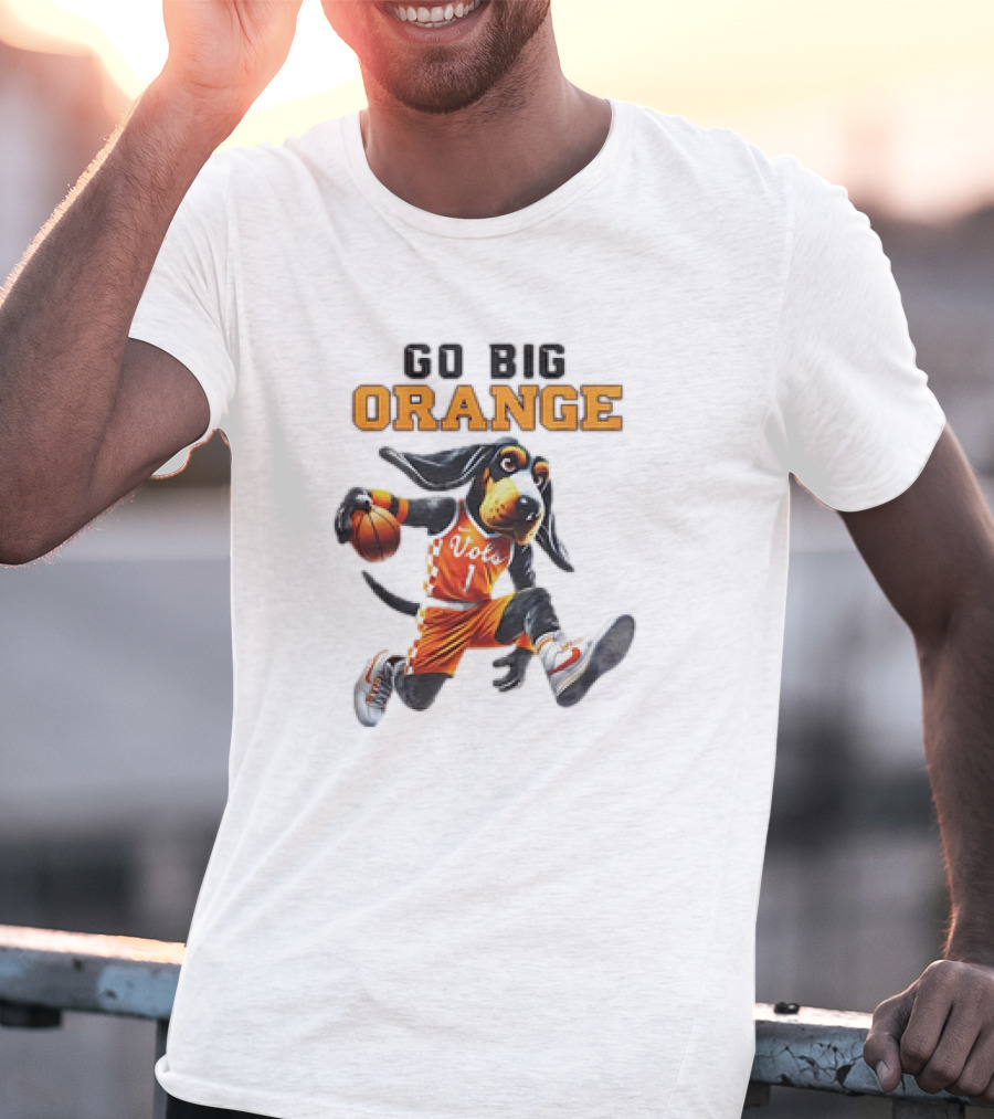 NCAA Tennessee Volunteers Go Big Orange Vols Mascot Basketball 2025 T-Shirt