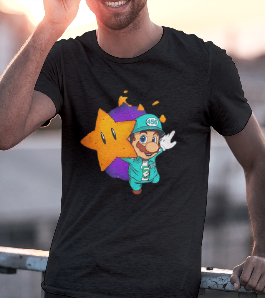 Mario With Squid Game 456 Star Fusion T-Shirt