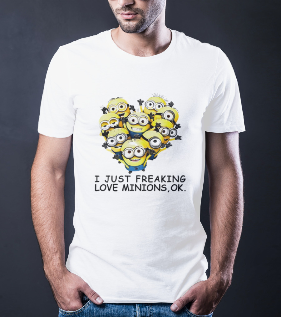 I Just Freaking Love Minions OK Heart-Shaped Minion Group T-Shirt