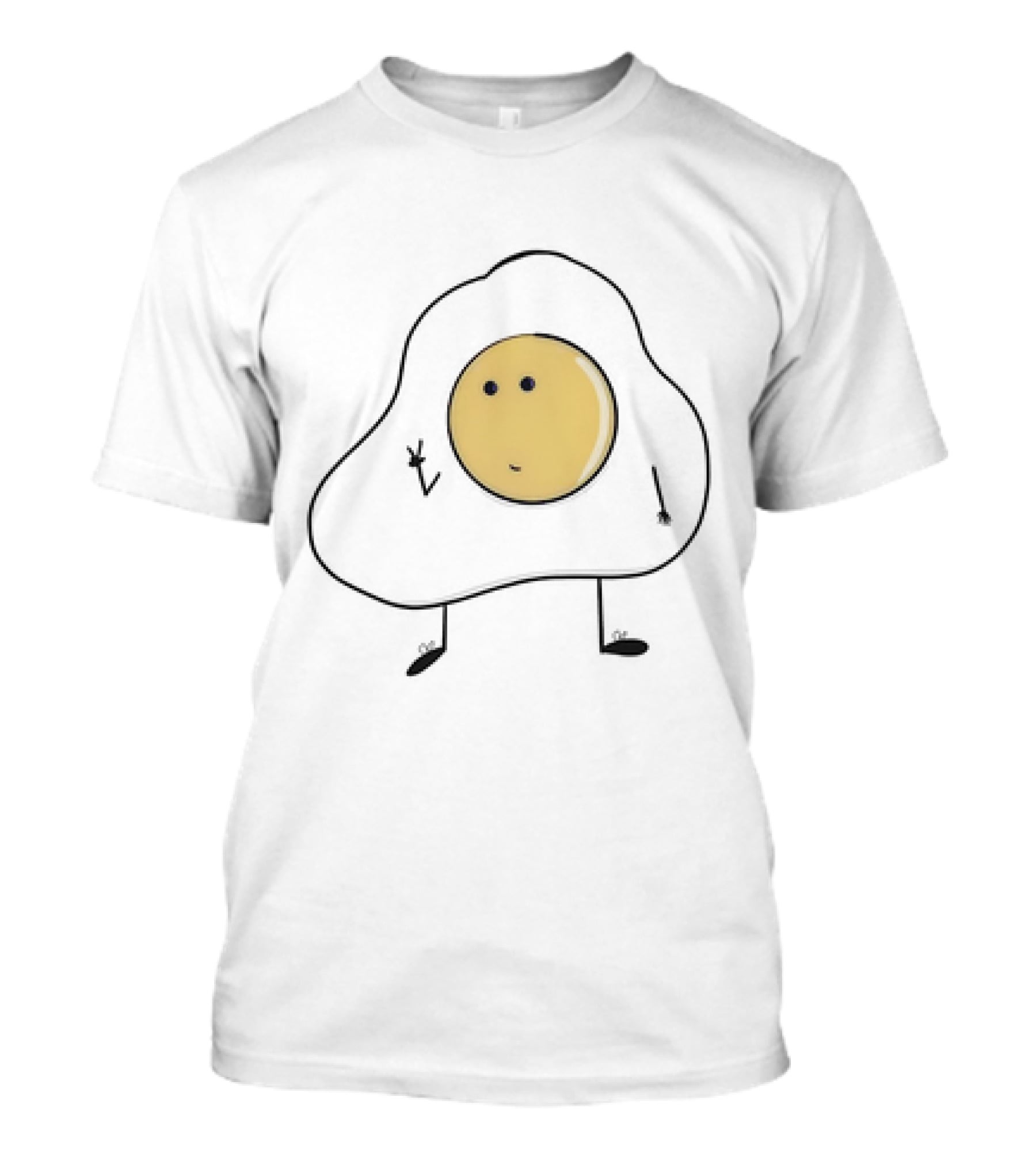 Just A Picture Of Eggboy Peace Gesture Cartoon Fried Egg Character T-Shirt