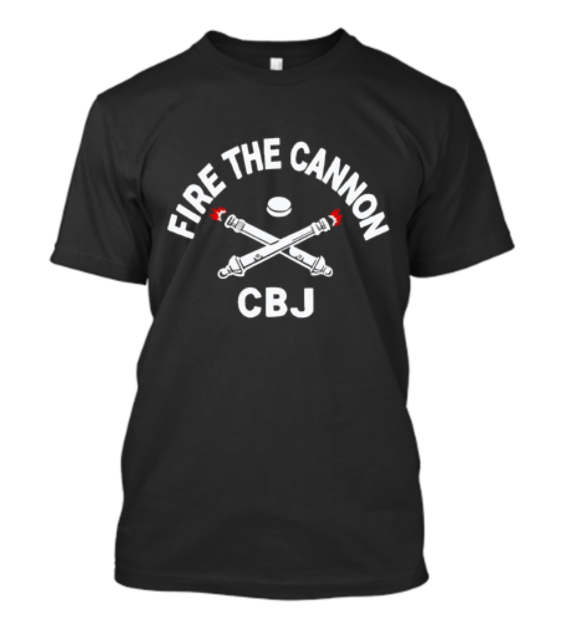 FIRE THE CANNON CBJ Hockey Sticks And Puck T-Shirt