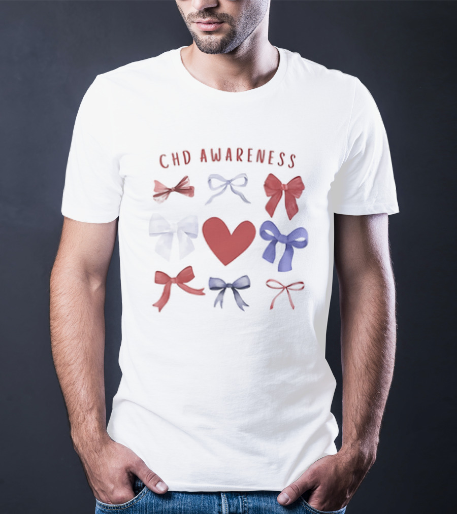 CHD Awareness Heart And Bows Collection T-Shirt