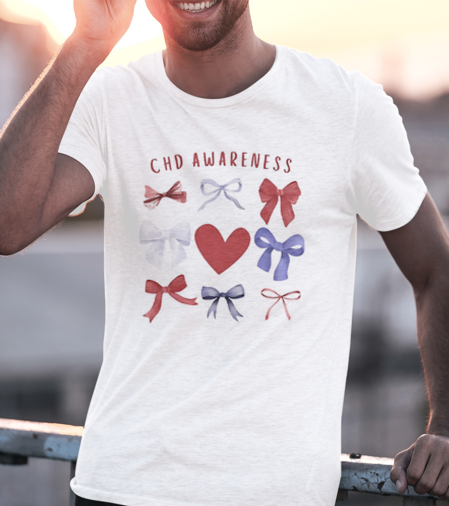 CHD Awareness Heart And Bows Collection T-Shirt