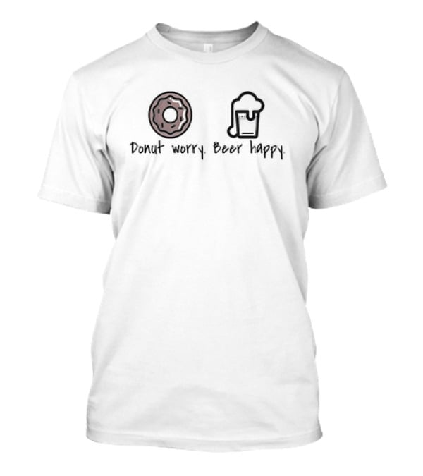 Donut Worry Beer Happy Donut Beer Icons T-Shirt