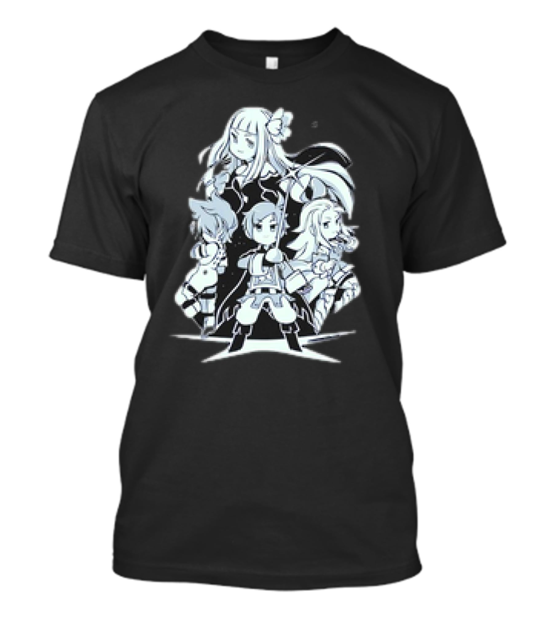 Bravely Default I'm Going All Out Anime Style Character Ensemble T-Shirt