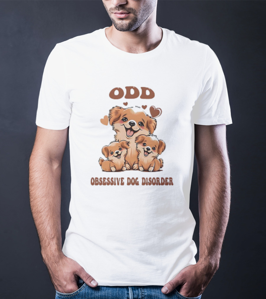 ODD Obsessive Dog Disorder Cute Puppy Family With Hearts T-Shirt
