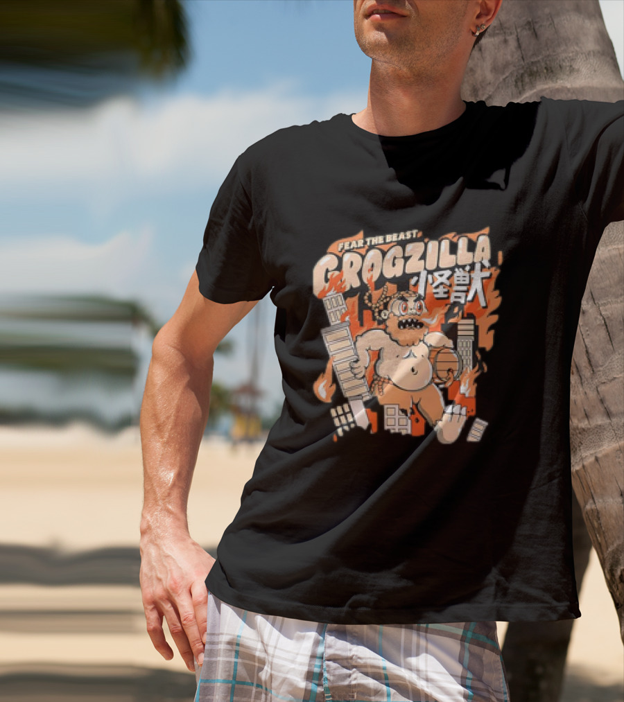 Fear The Beast Grogzilla Rampages Through Urban Chaos T-Shirt