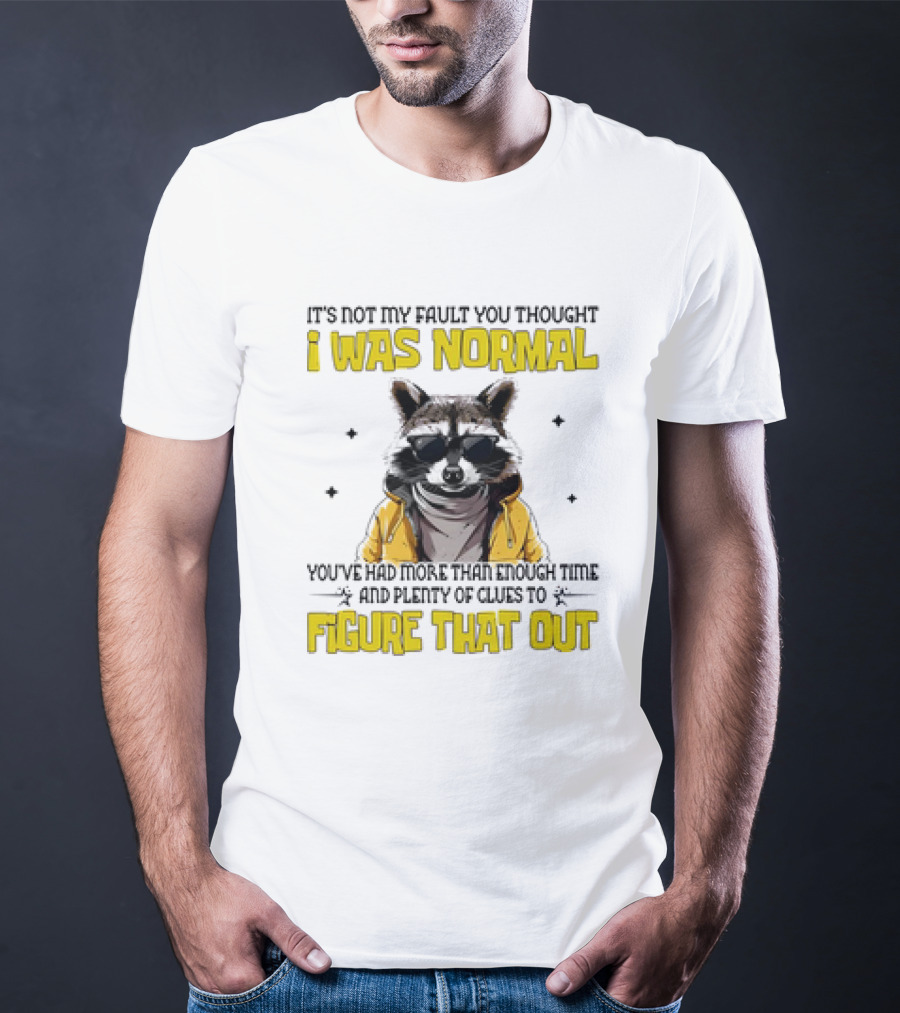 Raccoon It's Not My Fault You Thought I Was Normal You've Had More Than Enough Time And Plenty Of Clues To Figure That Out T-Shirt