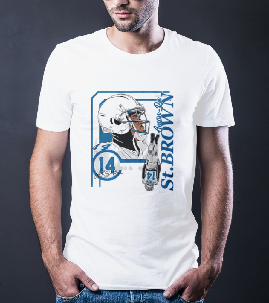 Amon-Ra St. Brown 14 Detroit Lions NFL Football Vintage Collage T-Shirt