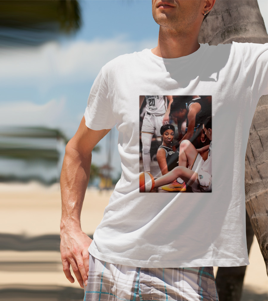 Angel Reese Determined Poised Basketball Court Moment T-Shirt