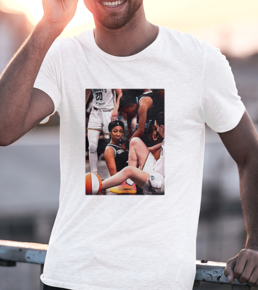 Angel Reese Determined Poised Basketball Court Moment T-Shirt
