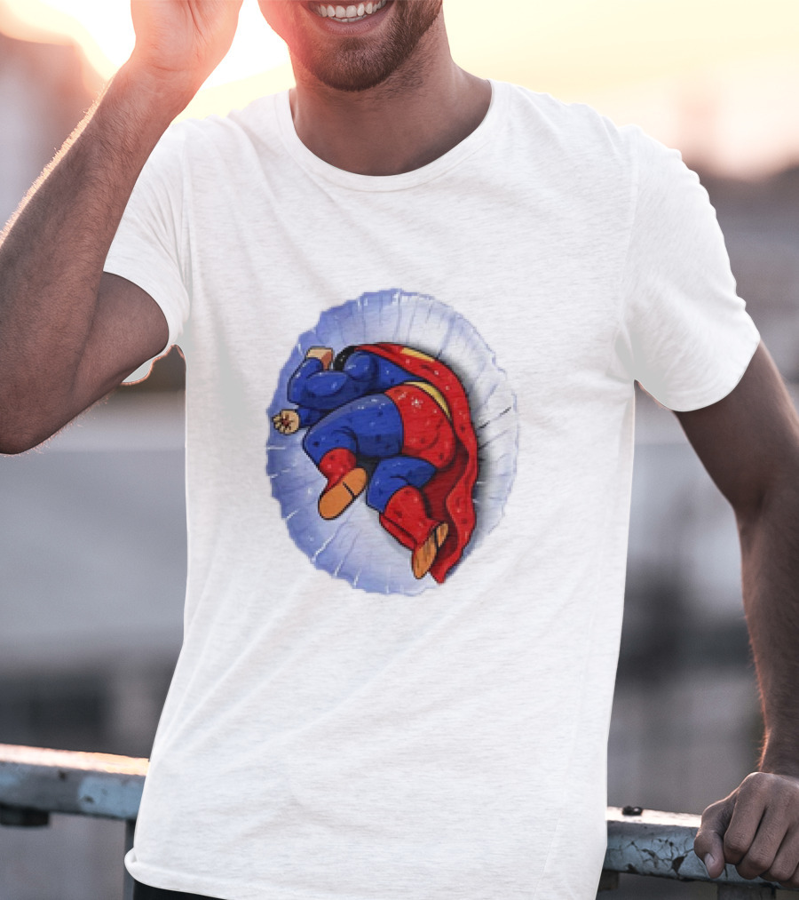 Superman X Yamcha Fallen Hero Parody Crossover T-Shirt