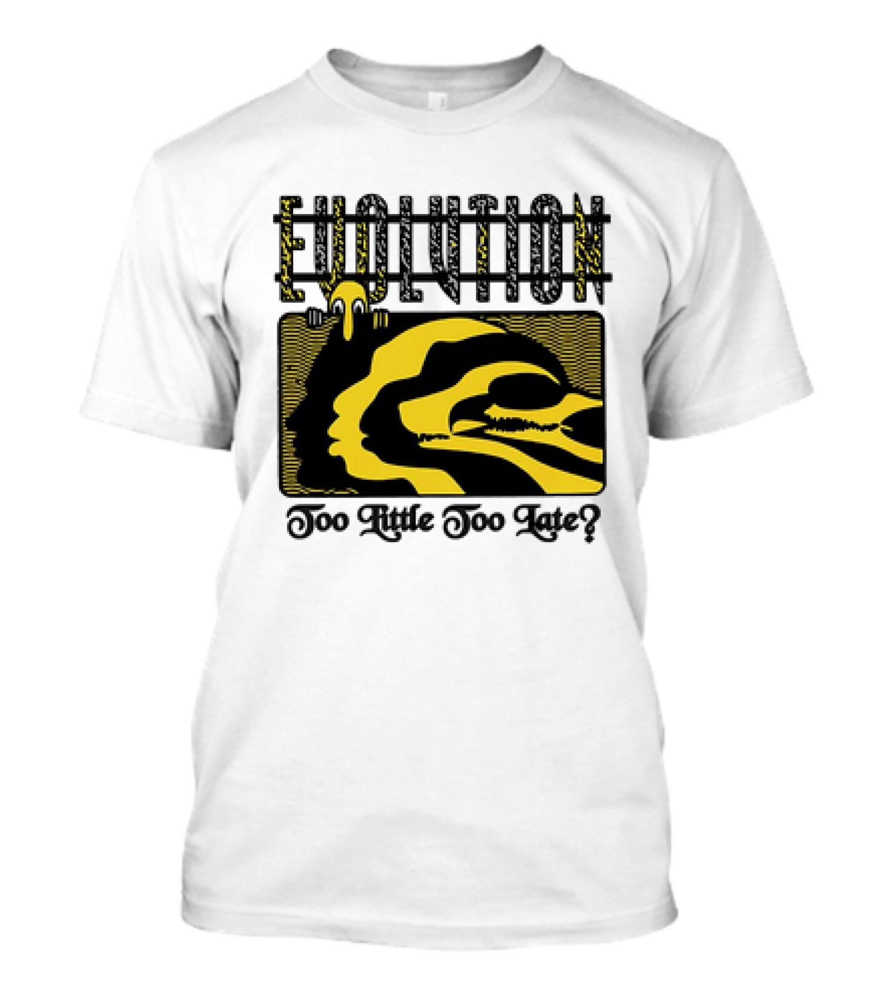 Evolution Too Little Too Late? Bold Yellow And Black T-Shirt