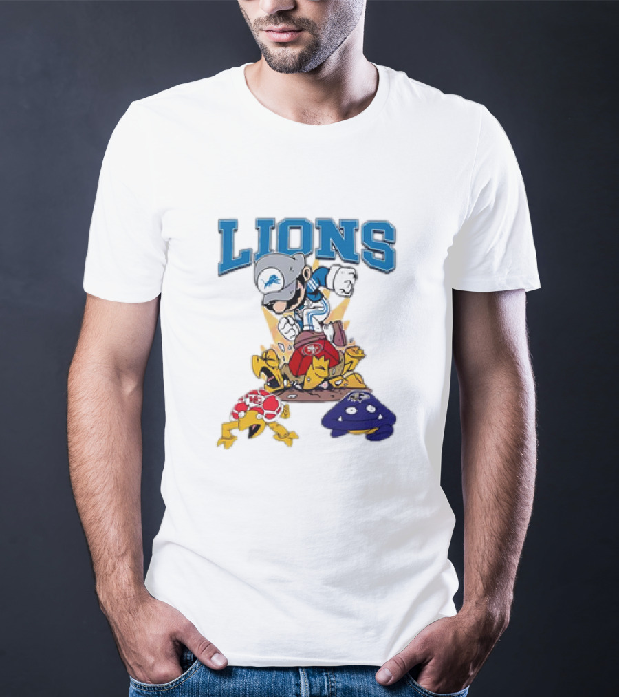 Lions Mario Stomps 49ers Chiefs Ravens T-Shirt