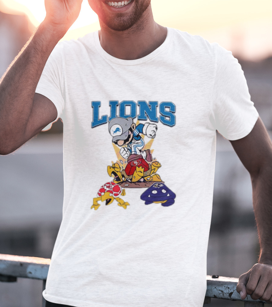 Lions Mario Stomps 49ers Chiefs Ravens T-Shirt