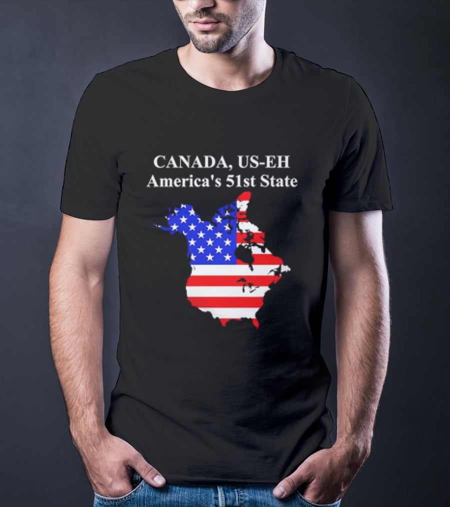 Canada US-EH America's 51st State Map T-Shirt
