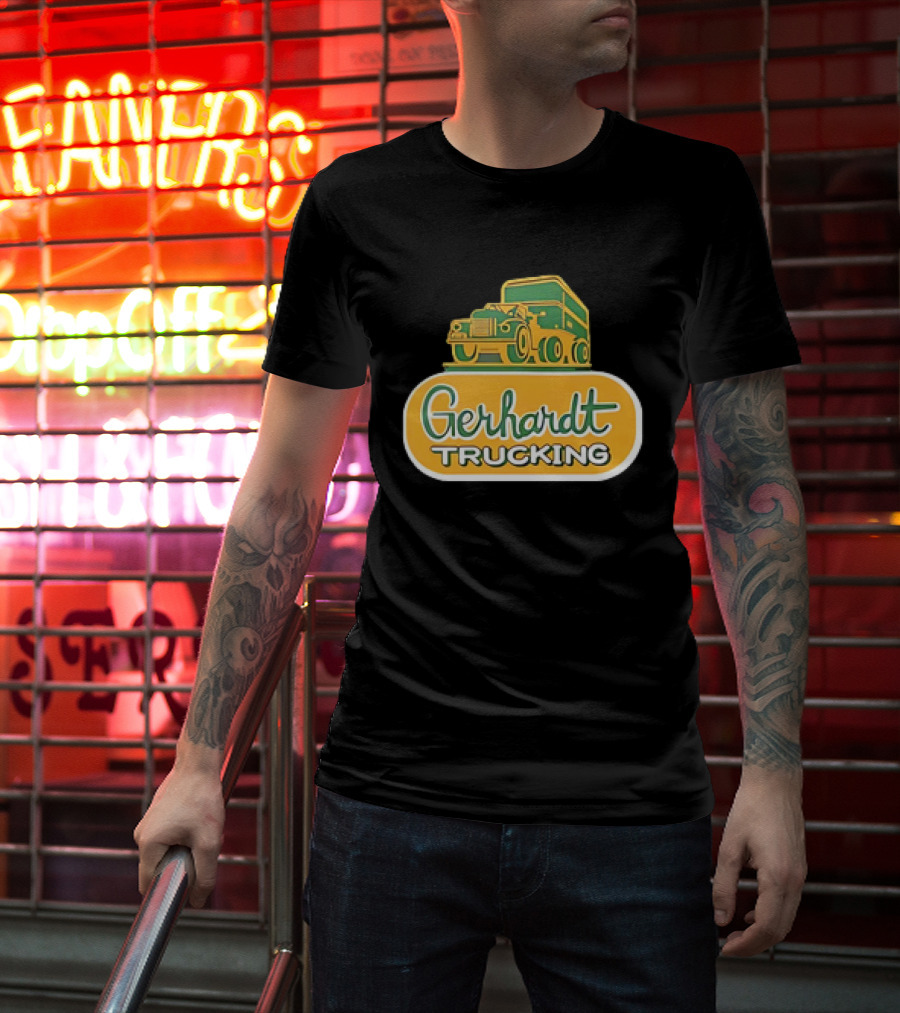 Gerhardt Trucking Vintage Green And Yellow Truck T-Shirt