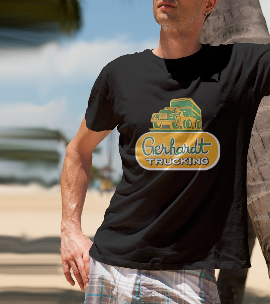 Gerhardt Trucking Vintage Green And Yellow Truck T-Shirt