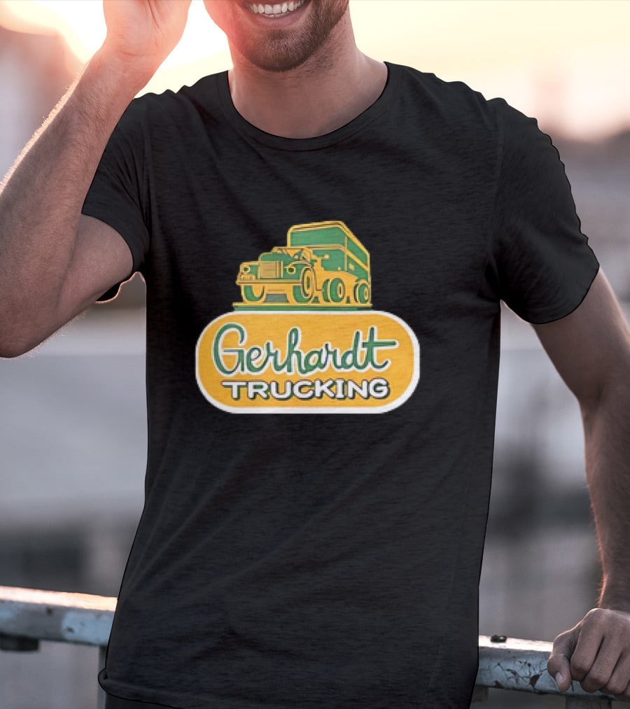Gerhardt Trucking Vintage Green And Yellow Truck T-Shirt