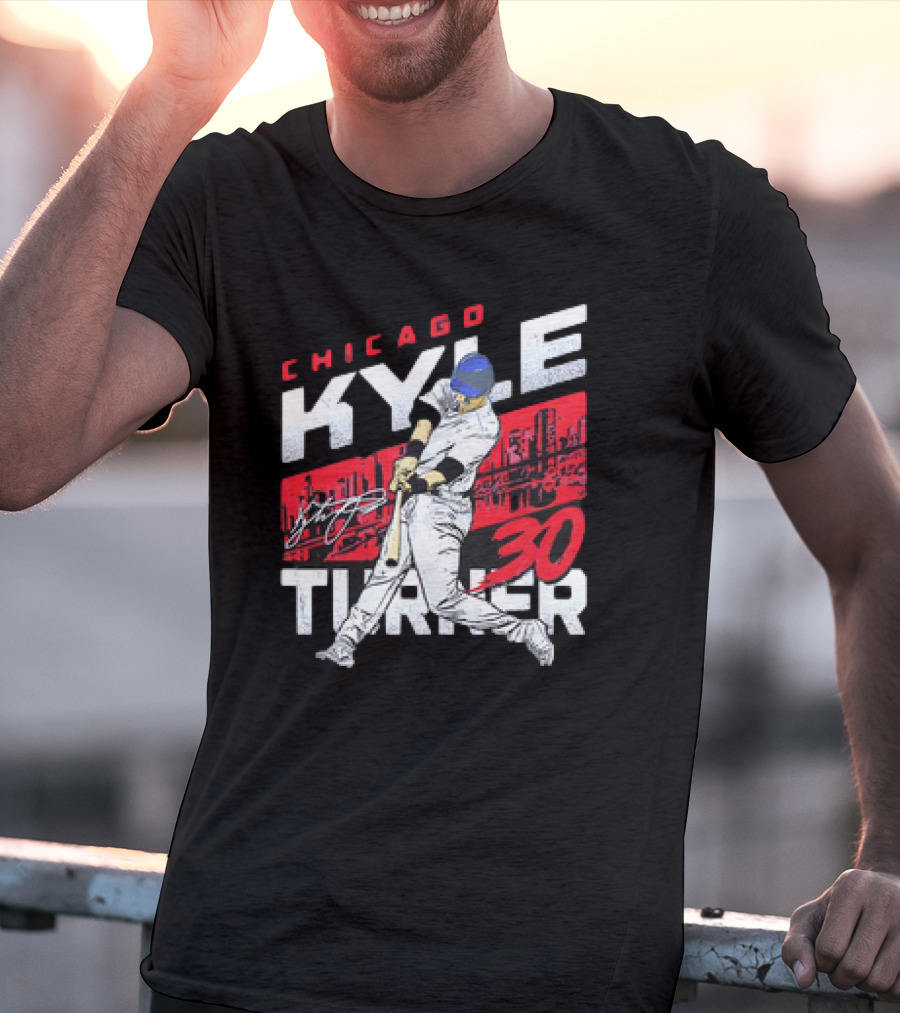 Chicago Kyle Tucker 30 Baseball City Skyline Signature T-Shirt