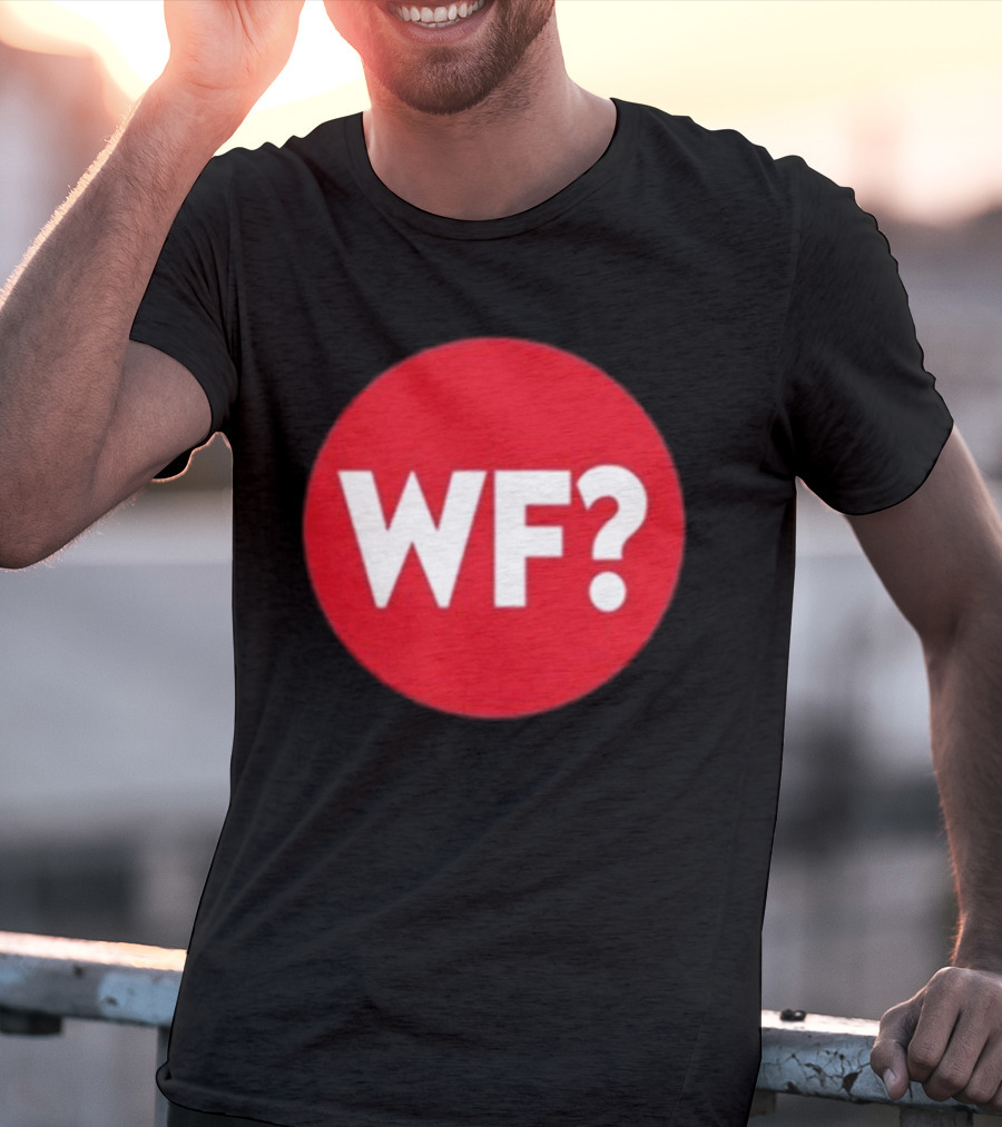 Adrianne Curry Wearing WF Why-Files Red Circle Icon T-Shirt