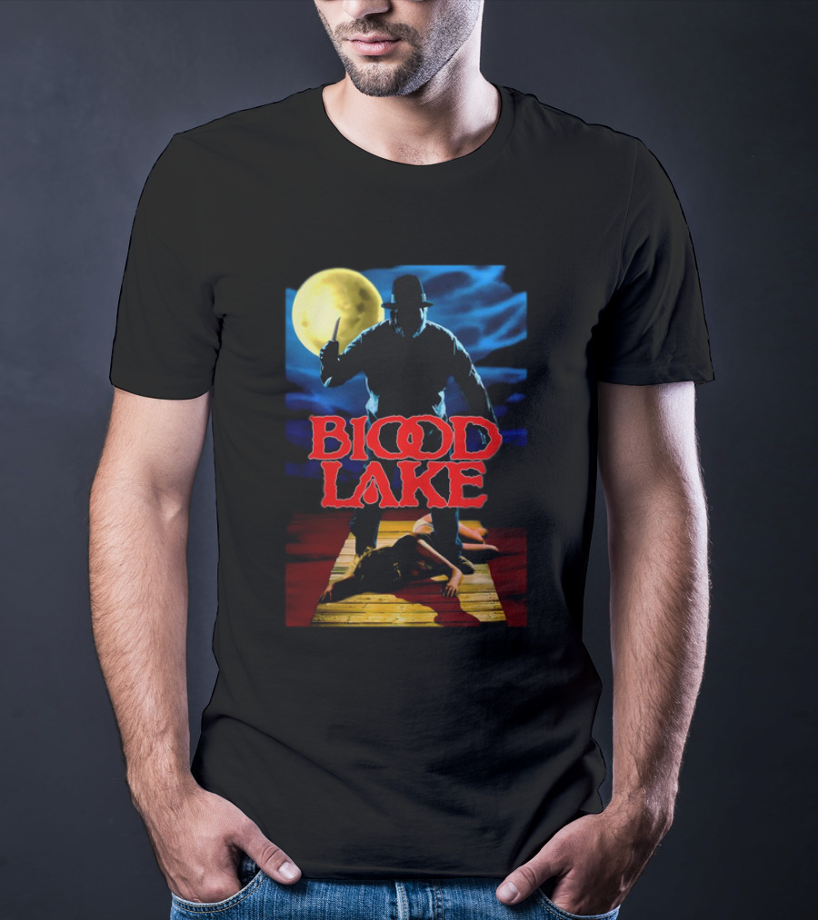 Blood Lake Horror Movie Moonlit Killer Silhouette T-Shirt