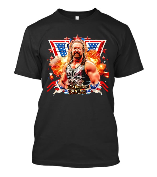 Bob Cook The Cooker Professional Wrestler Starburst American Flag T-Shirt