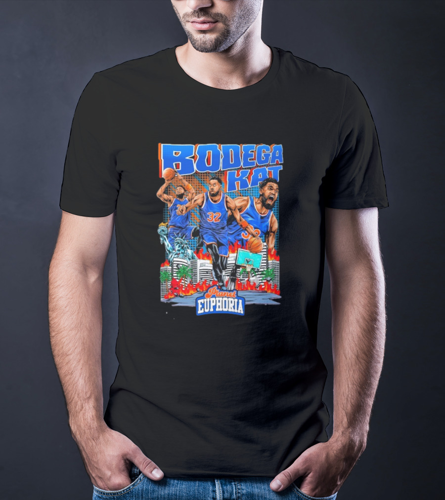 Bodega Kat Basketball Energy Planet Euphoria Action Player Number 32 T-Shirt