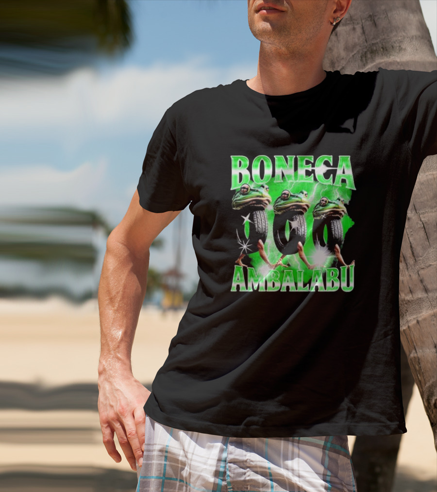 Boneca Ambalabu Frog Head With Tires And Green Lightning T-Shirt