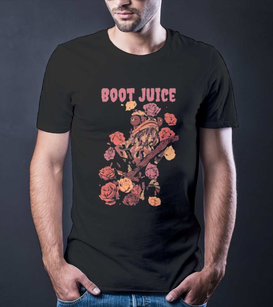 Boot Juice Chameleon Surrounded By Colorful Roses T-Shirt