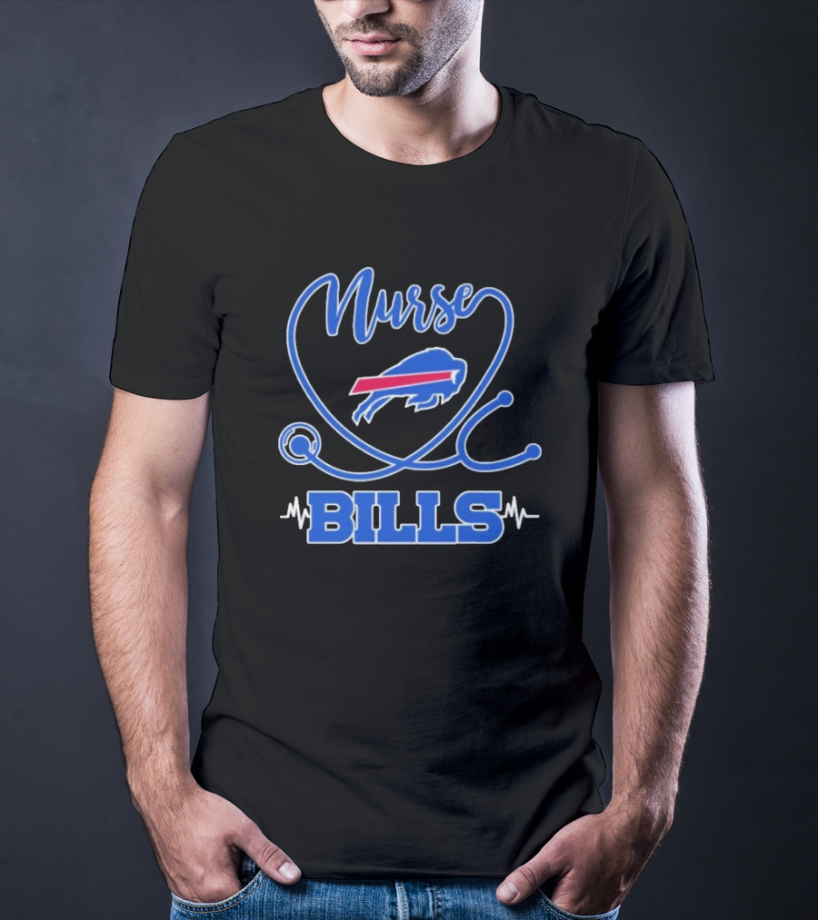Nurse Buffalo Bills Stethoscope Heartbeat T-Shirt