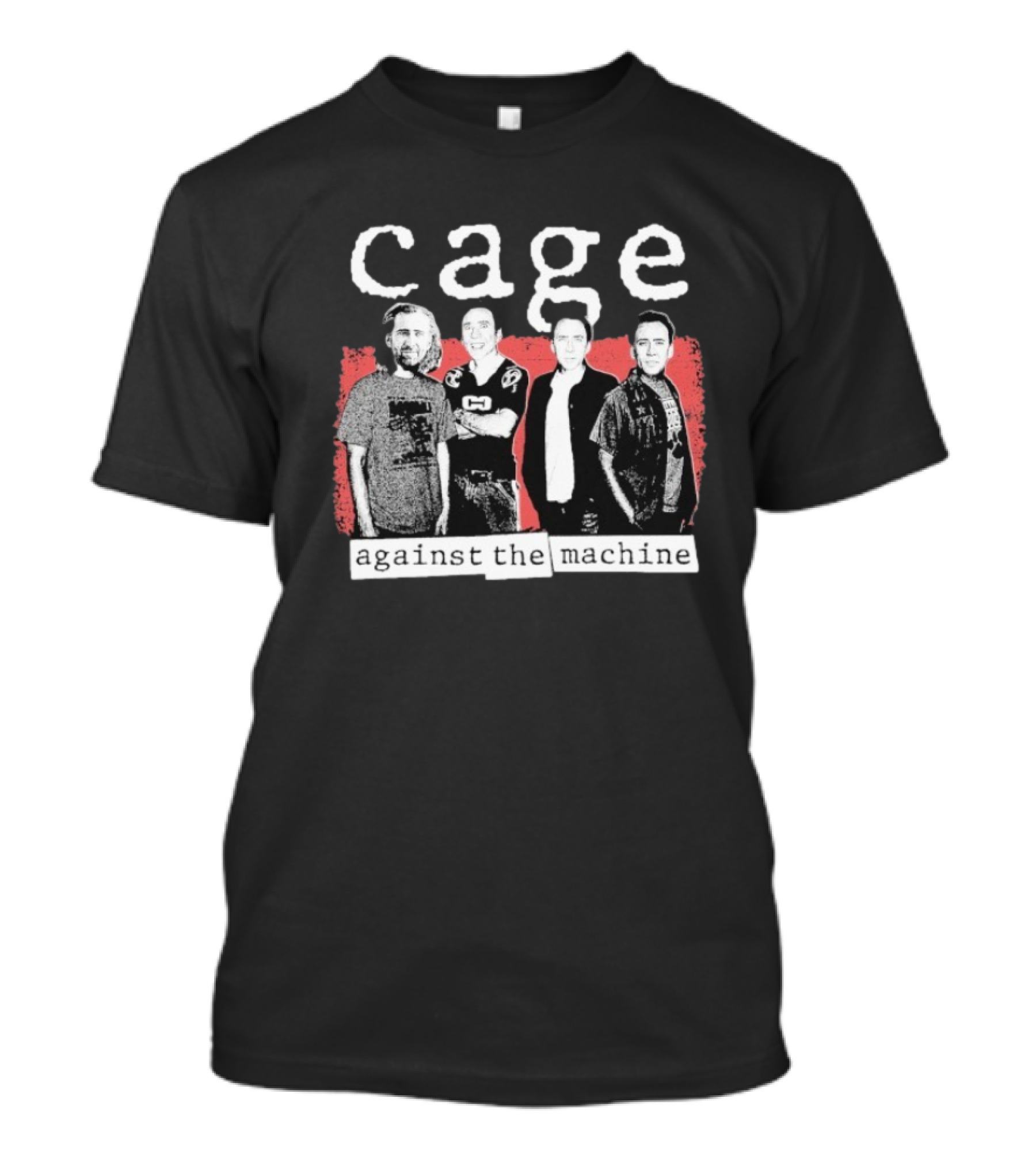 Cage Against The Machine Nicholas Sports Jersey Black White Red T-Shirt