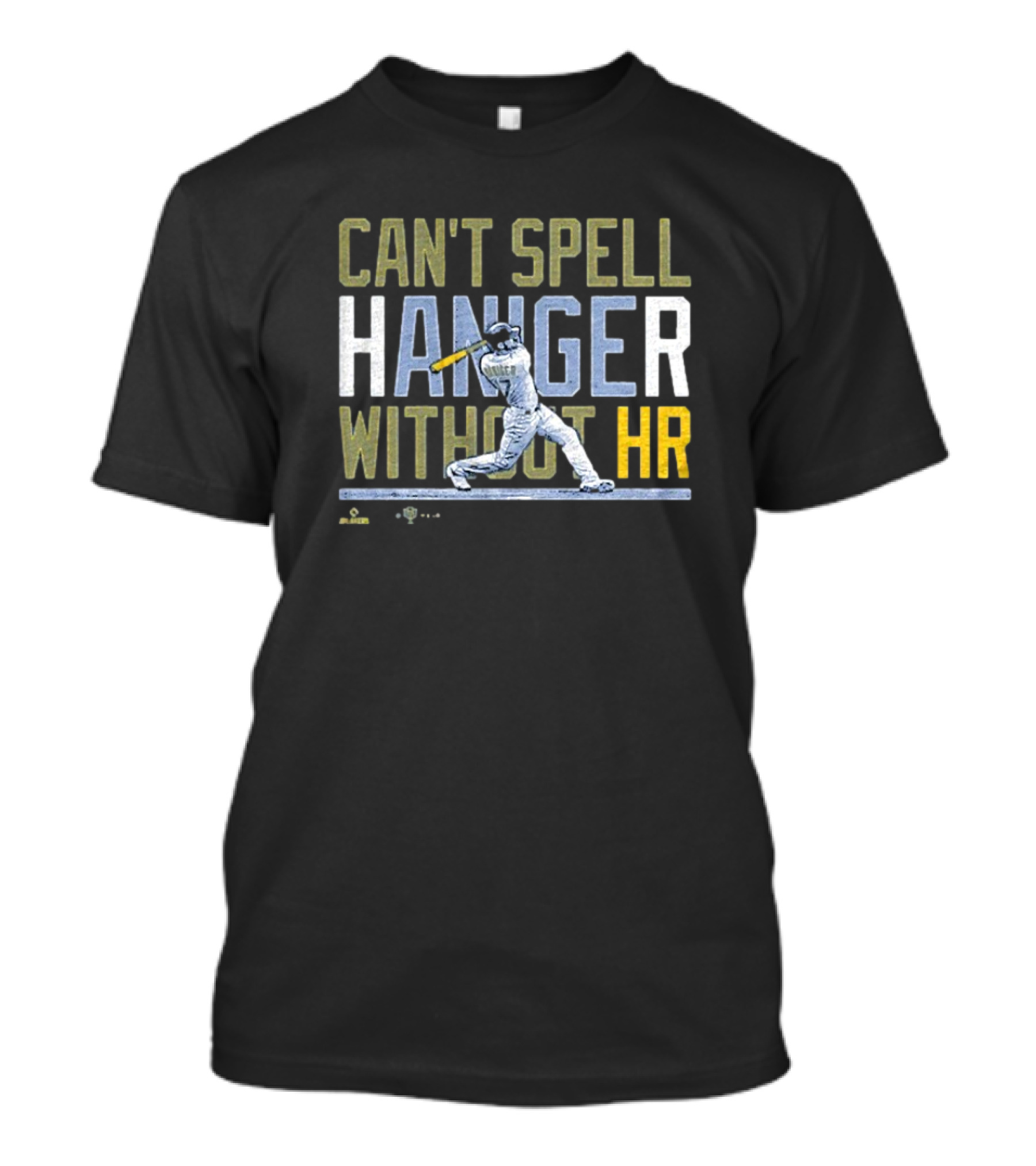 Can't Spell Haniger Without Hr Baseball Batter Swinging Iconic MLB Reference T-Shirt