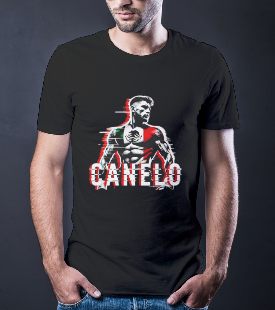 Canelo Mexican Flag Boxer Stylized Graphic T-Shirt