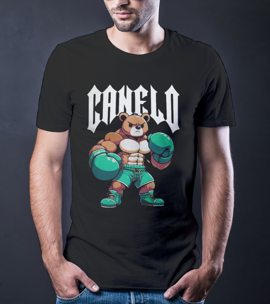 Canelo Bear Boxing Cartoon Bear With Gloves And Shorts T-Shirt