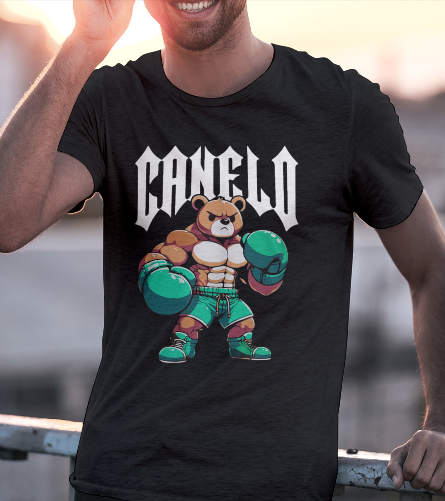 Canelo Bear Boxing Cartoon Bear With Gloves And Shorts T-Shirt