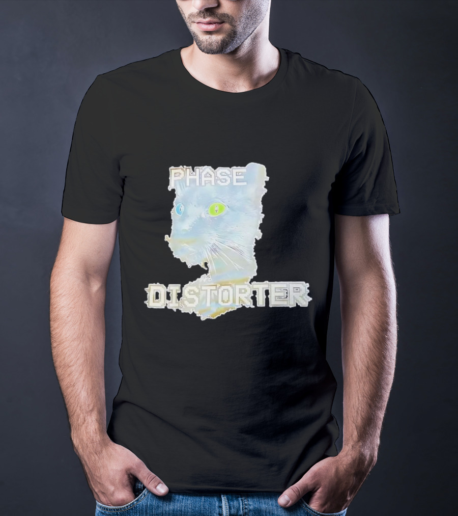 Cat Phase Distorter Optical Effect With Colorful Eyes T-Shirt