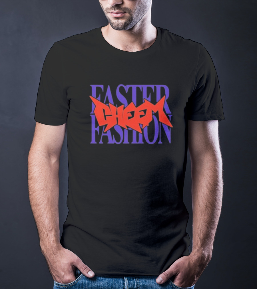 Faster Fashion Cheem Bold Red And Purple Typography T-Shirt