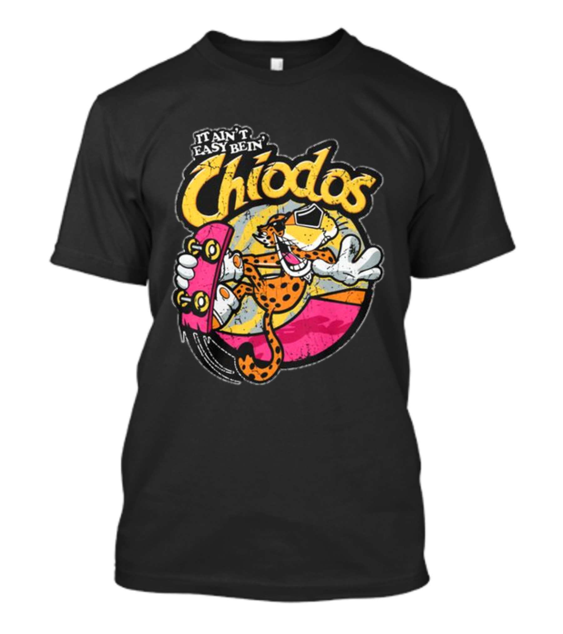 It Ain't Easy Bein' Chiodos Skateboard Cheetah Black T-Shirt