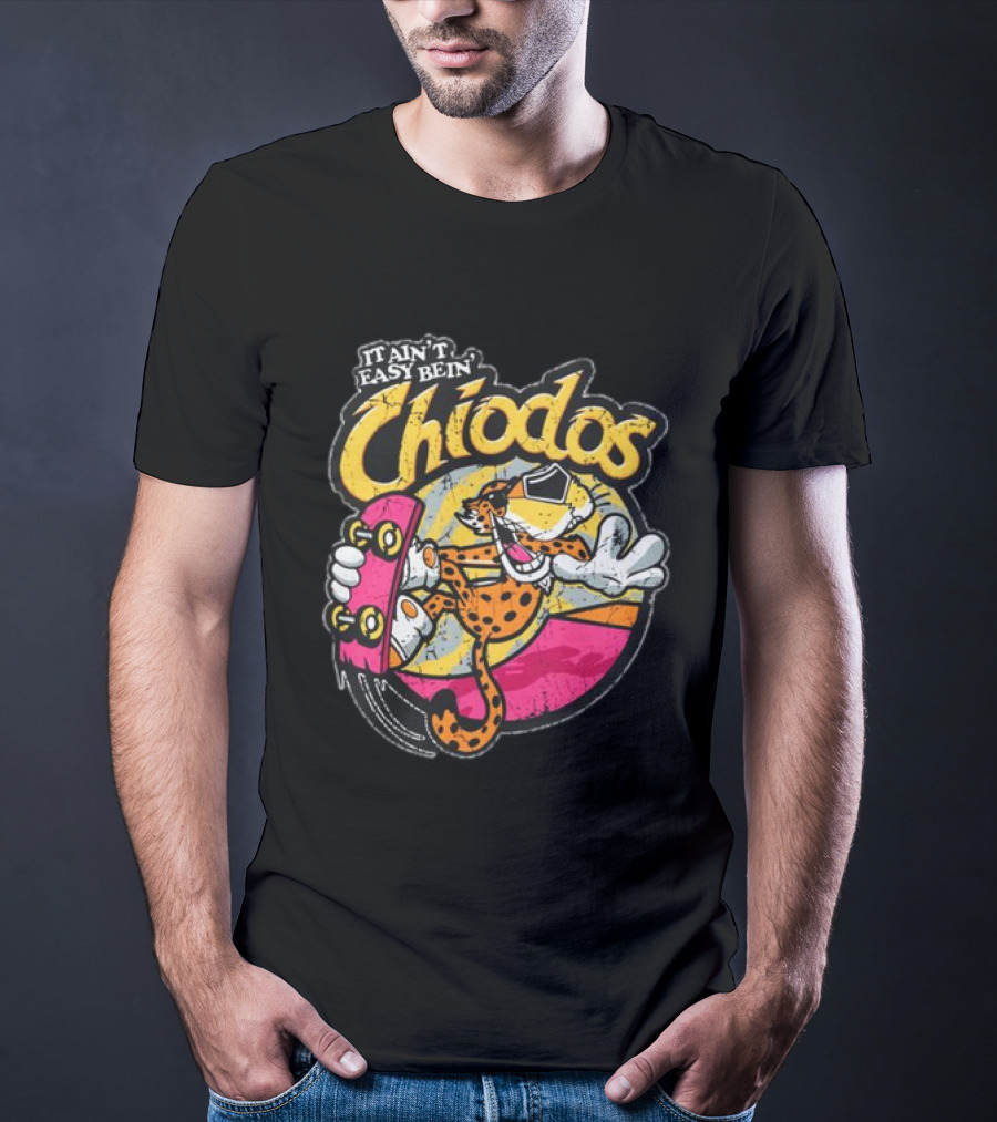 It Ain't Easy Bein' Chiodos Skateboard Cheetah Black T-Shirt